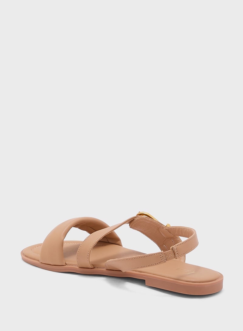 Buckle Detail Backstrap Sandal