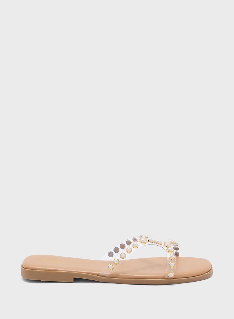 Clear Strap Pearl Sandal