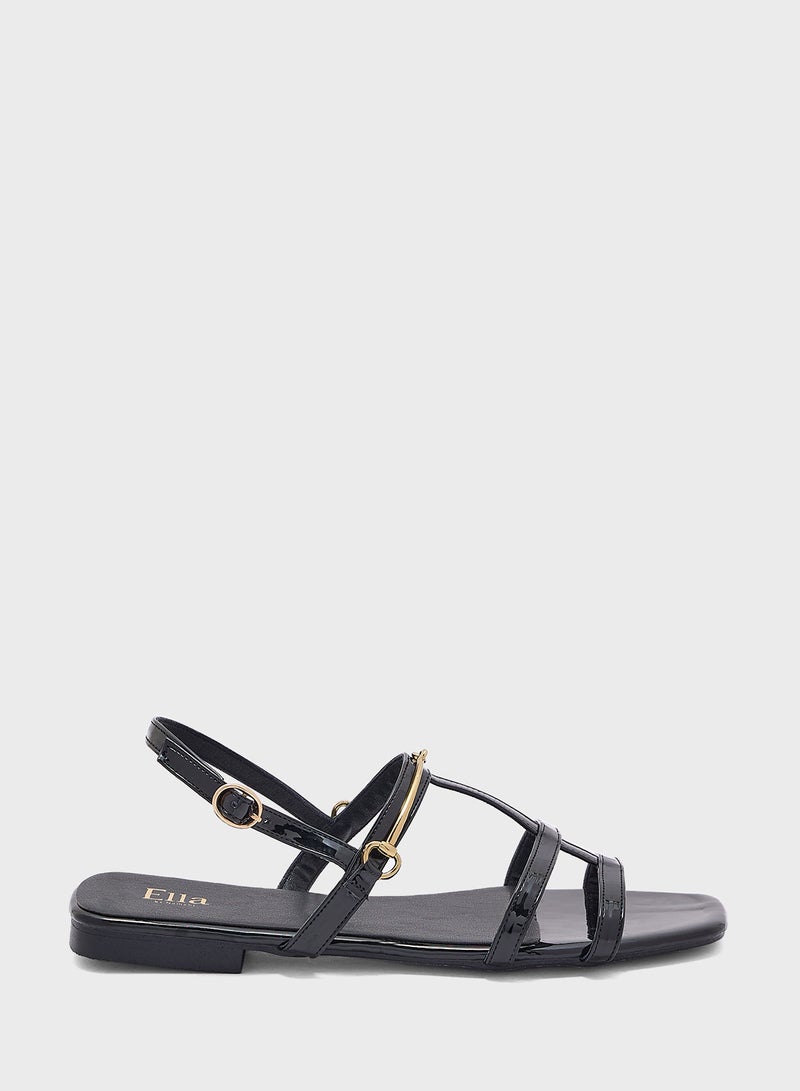 Metal Trim Detail Backstrap Sandal