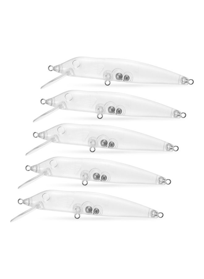 5-Piece Transparent Artificial Fishing Lure Bait