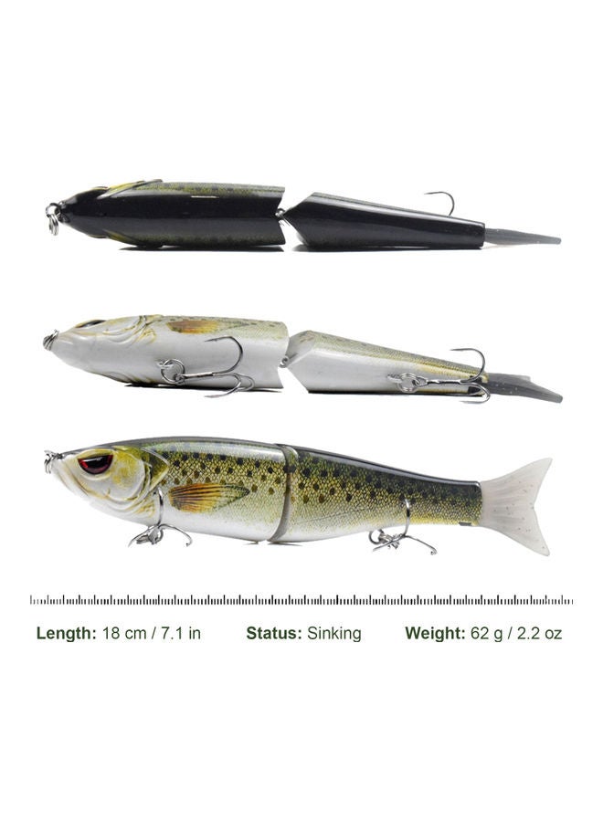 Hard Body 2-Segment Sinking Trout Fishing Lure 18cm