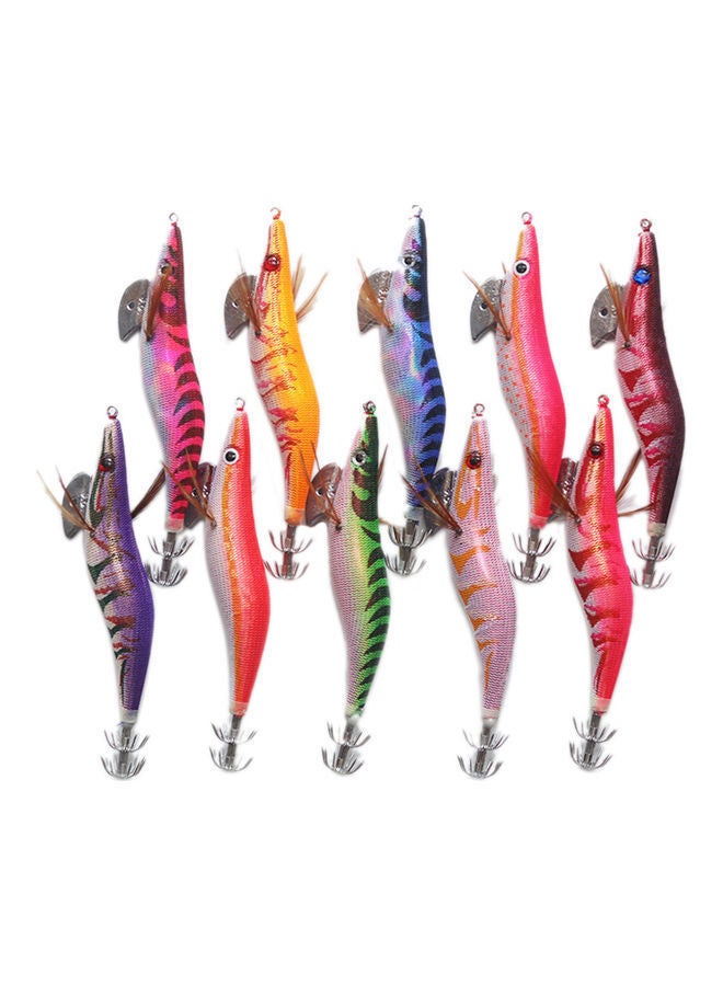 Set Of 10 Pieces Luminous Saltwater Squid Jig Cuttlefish Fishing Lure Bait Tackle With Hook 20 x 20cm