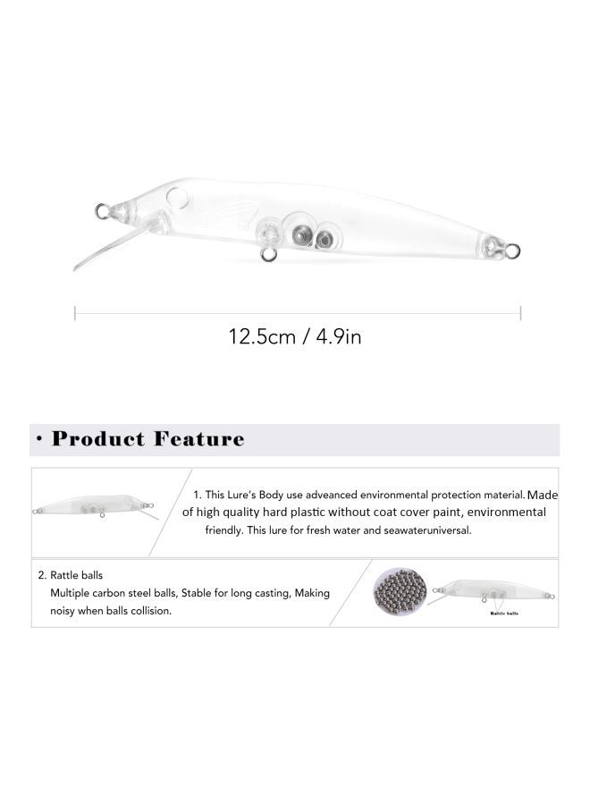 5-Piece Artificial Fish Shaped Lure 5x4.9inch