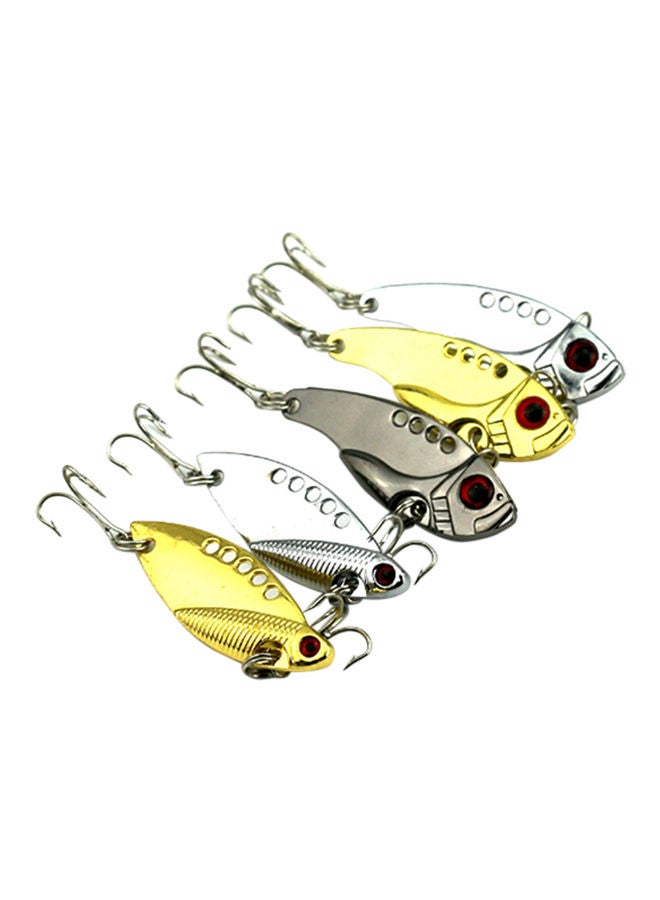 5-Piece 3D Eyes Crank Bait Fishing Lure With Spinner Blade