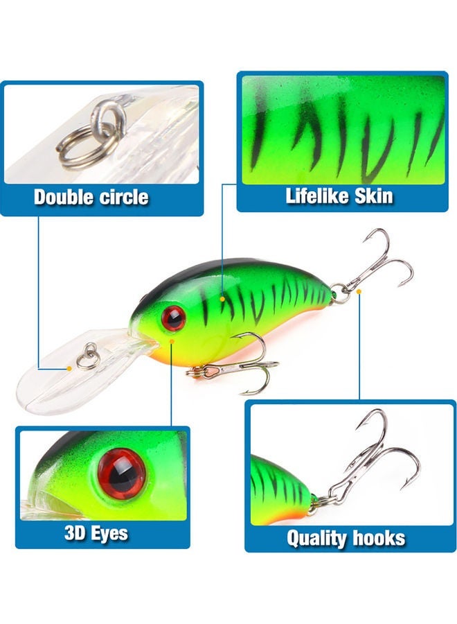 1Pc Crank 3D Eyes Fishing Lure Hard Bait Bass Crankbait Sharp Fish Hook Tackle 20 x 10 20cm