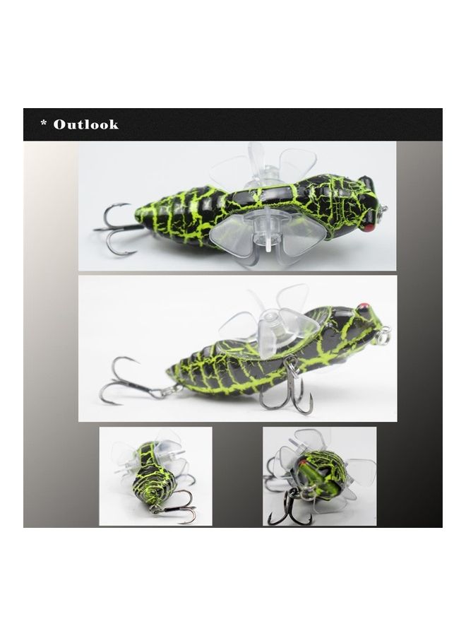 Cicada Lures with Rotational Double Propeller Wings Bionic Fishing Lure Floating Bait Artificial Lifelike Insect Tackle 3in/0.5oz 02 14*4.5*8cm