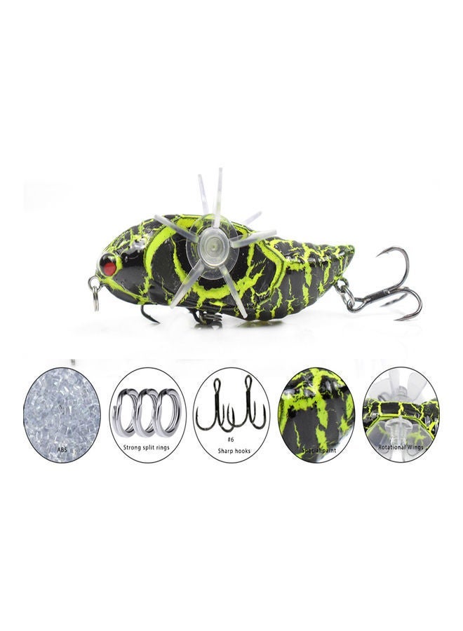 Cicada Lures with Rotational Double Propeller Wings Bionic Fishing Lure Floating Bait Artificial Lifelike Insect Tackle 3in/0.5oz 02 14*4.5*8cm