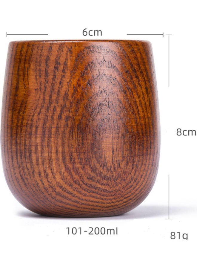 Hand Made Wooden Tea Coffee Cup Brown/Black 6x8cm