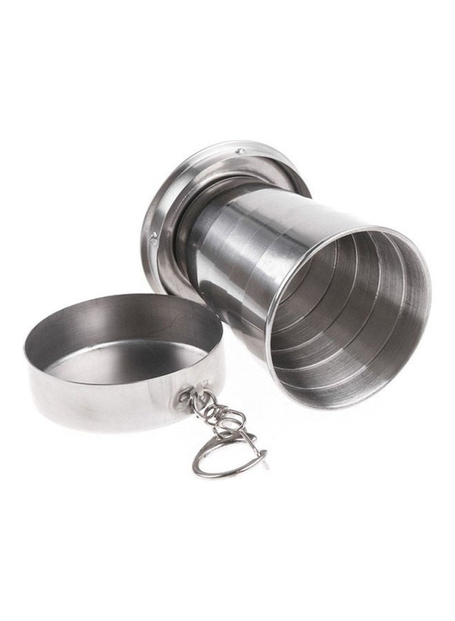 Stainless Steel Collapsible Cup With Keychain Silver 78x65mm