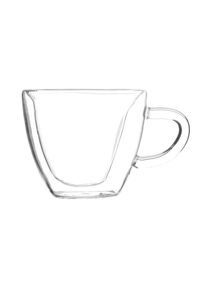 Heart Shape Double Wall Cup Clear 11.3x8.3x7.2centimeter