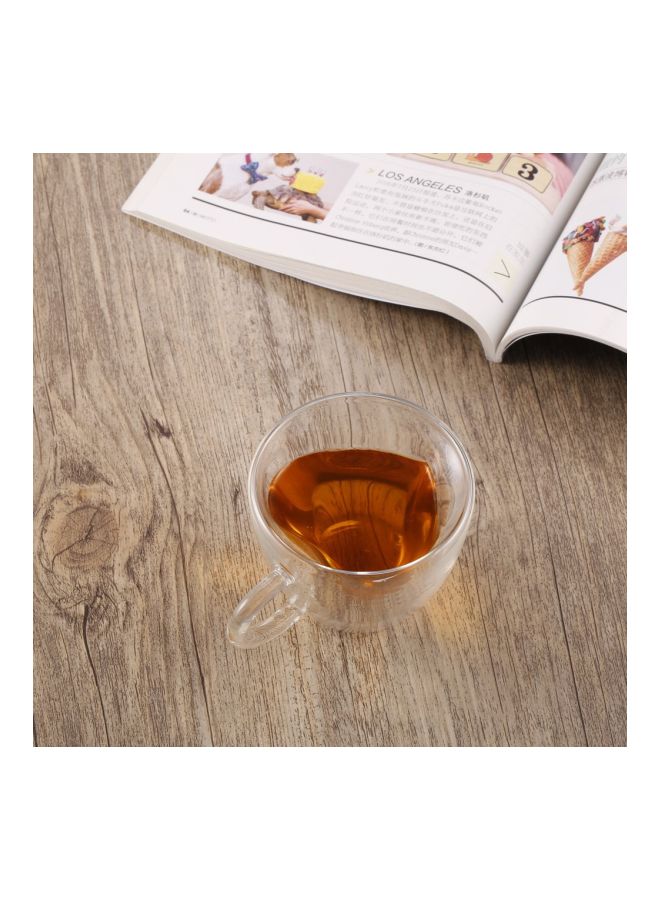 Heart Shape Double Wall Cup Clear 11.3x8.3x7.2centimeter
