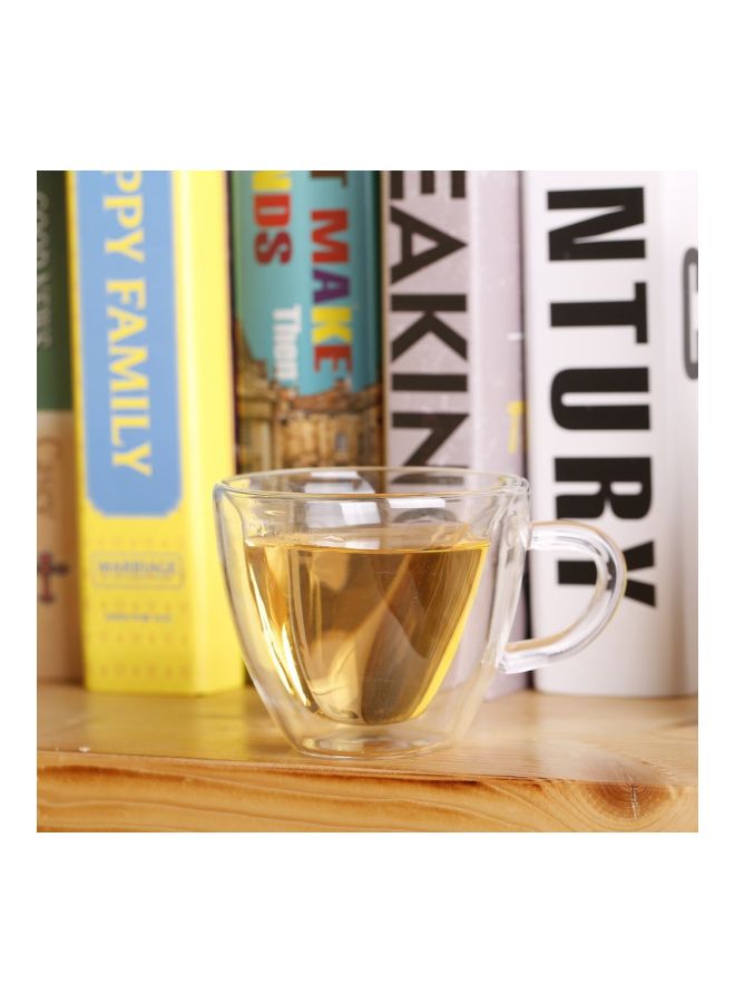 Heart Shape Double Wall Cup Clear 11.3x8.3x7.2centimeter