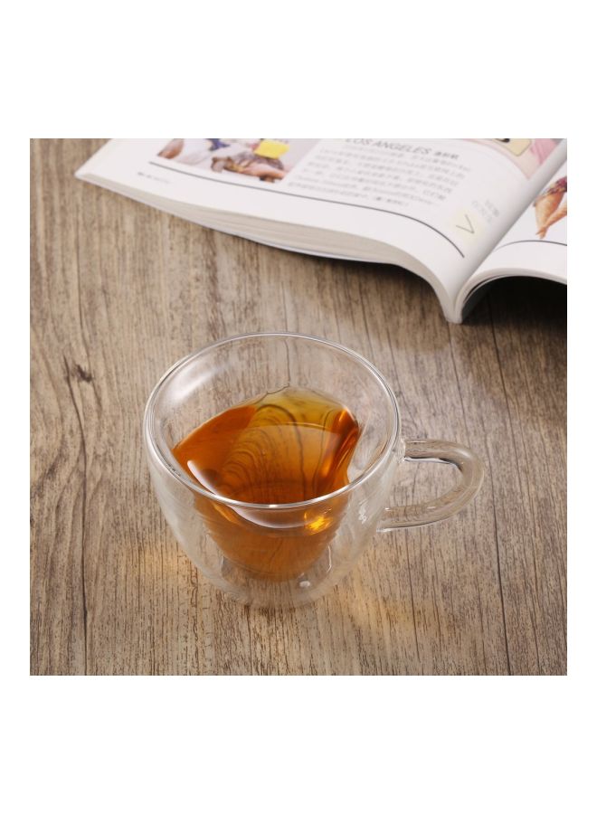 Heart Shape Double Wall Cup Clear 11.3x8.3x7.2centimeter