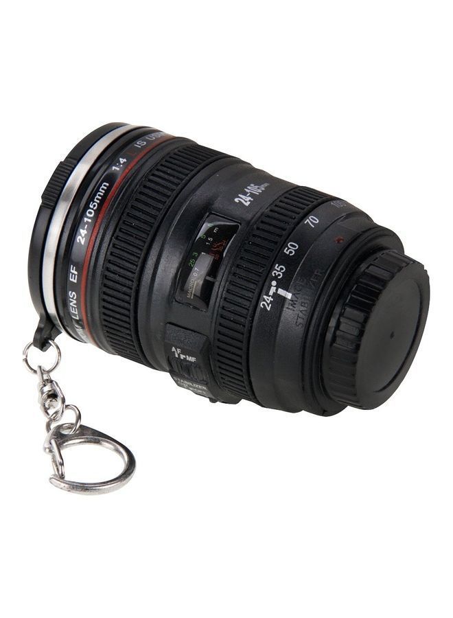 Camera Lens Shape Coffee Thermos Mug Black
