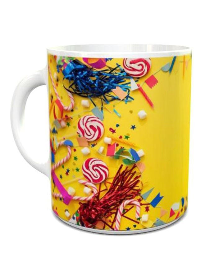 Birthday Wishes To Sister Printed Tea Cup Yellow/Red/Blue