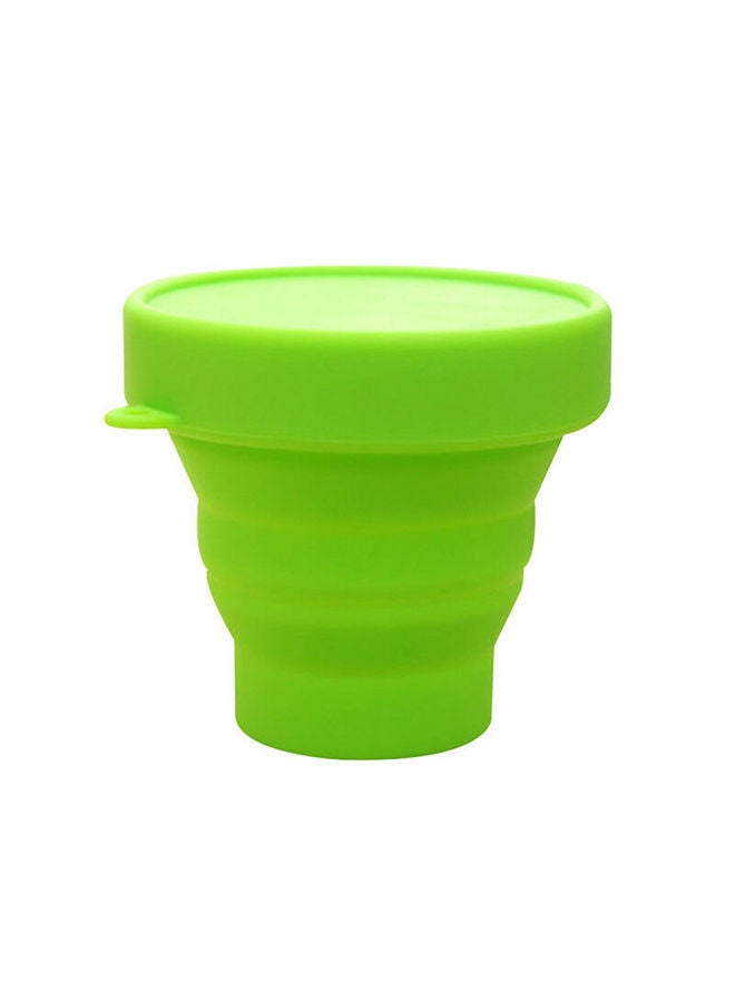 Silicone Collapsible Travel Cup Green 14.00x7.00x8.370centimeter