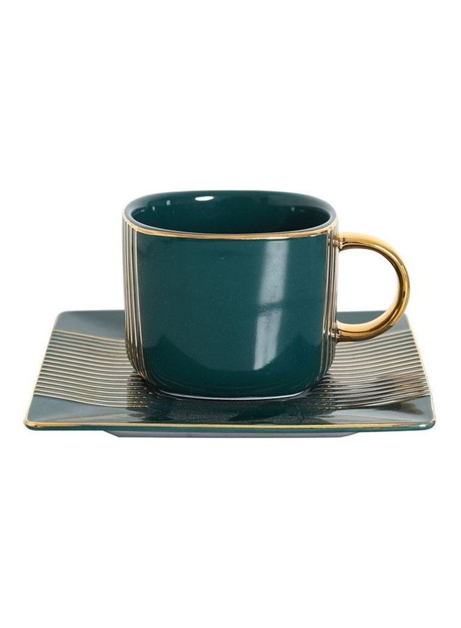 Gold Painted Coffee Cup Green 200ml
