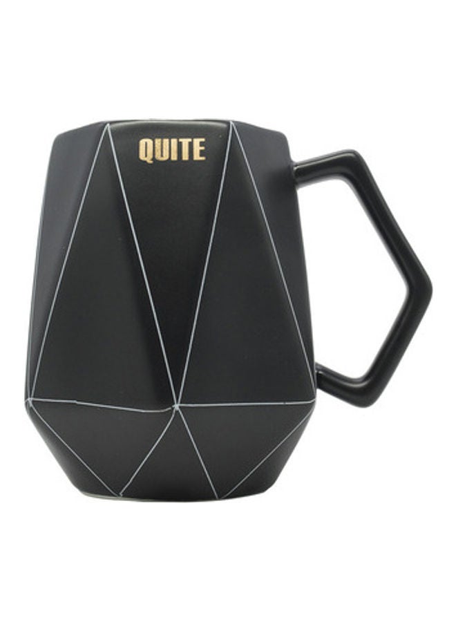 Scandinavian Style Diamond-Shaped Lines Coffee Mug Black//White/Gold