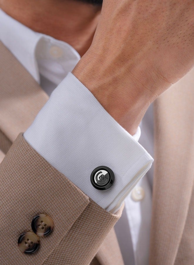 Renato Two Tone Grey and Black Cufflinks