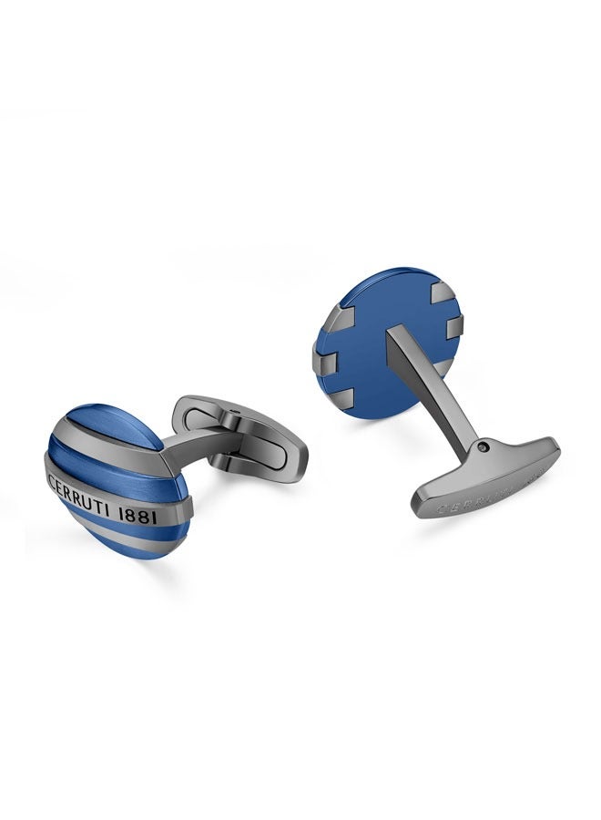 Edoardo Two Tone Grey and Blue Cufflinks