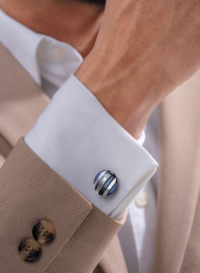 Edoardo Two Tone Grey and Blue Cufflinks