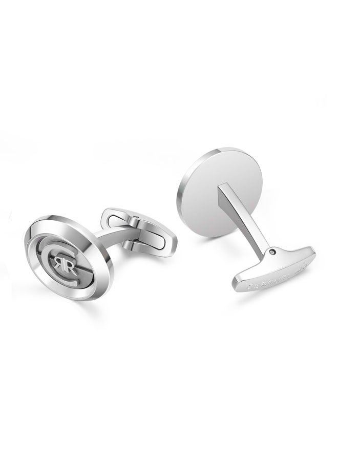 Renato Two Tone Silver and Grey Cufflinks