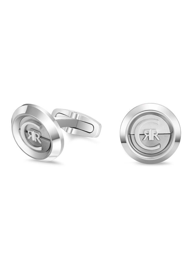 Renato Two Tone Silver and Grey Cufflinks