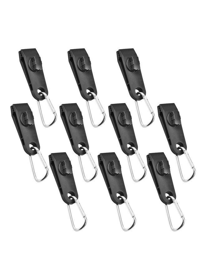 10-Piece Tarp Awning Clamp Clip Tent Snaps Fasteners Camping Tighten Lock Grip with Carabiners