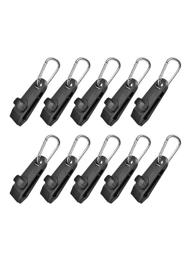 10-Piece Tarp Awning Clamp Clip Tent Snaps Fasteners Camping Tighten Lock Grip with Carabiners