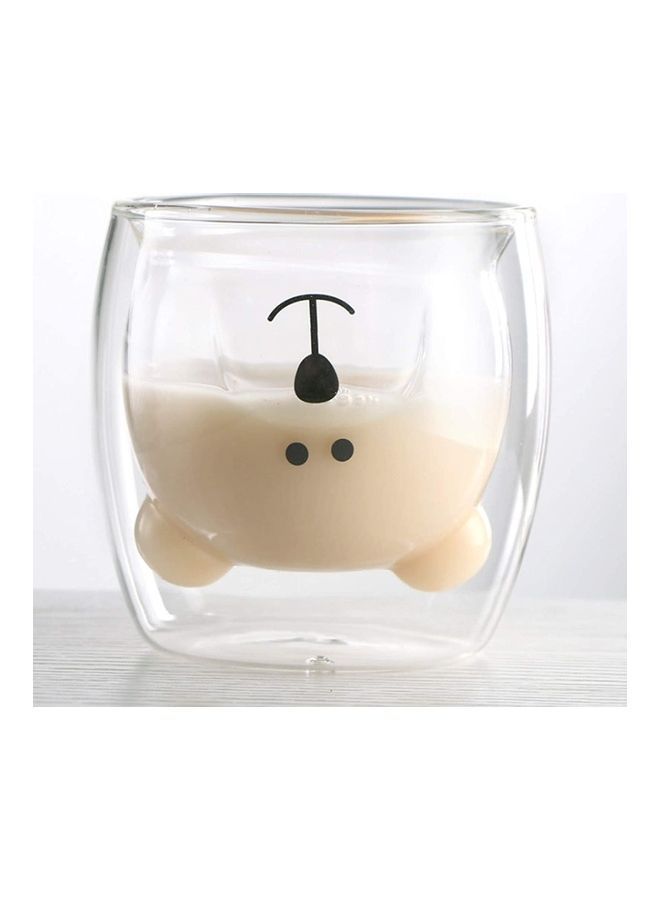 Cute Bear Shape Double Wall Insulated Glass Cup Clear