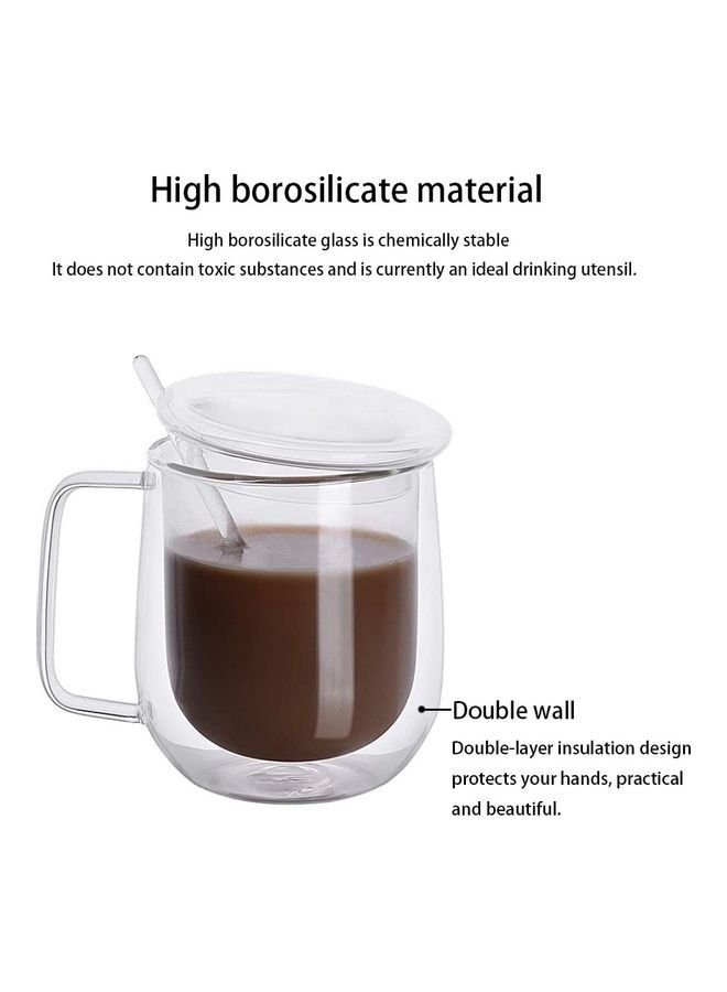 2-Piece Double Walled Coffee Mugs Clear