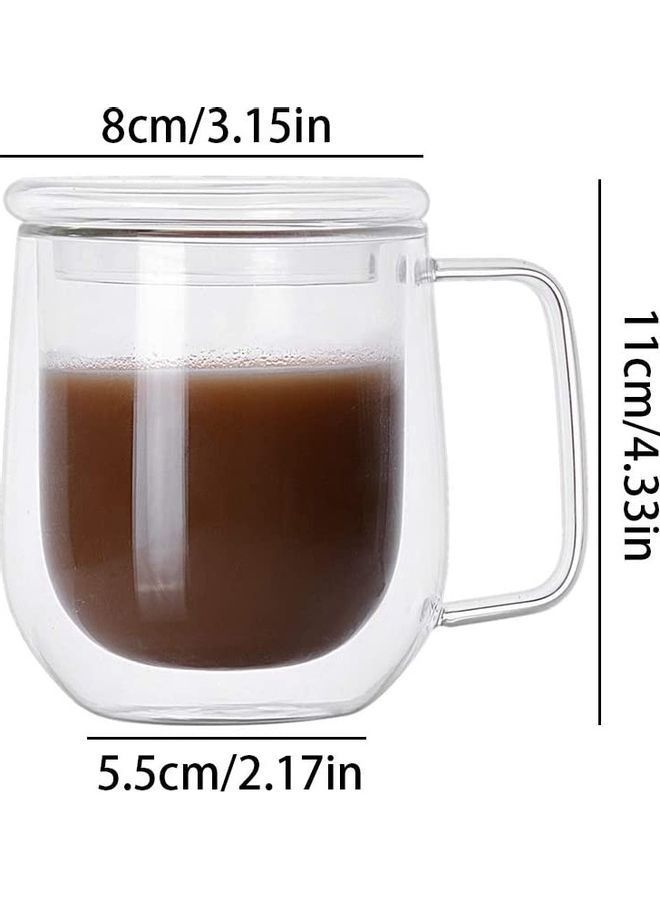 2-Piece Double Walled Coffee Mugs Clear