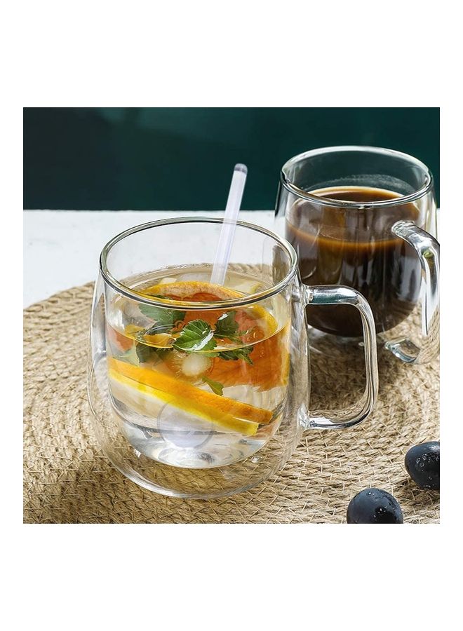 2-Piece Double Walled Coffee Mugs Clear