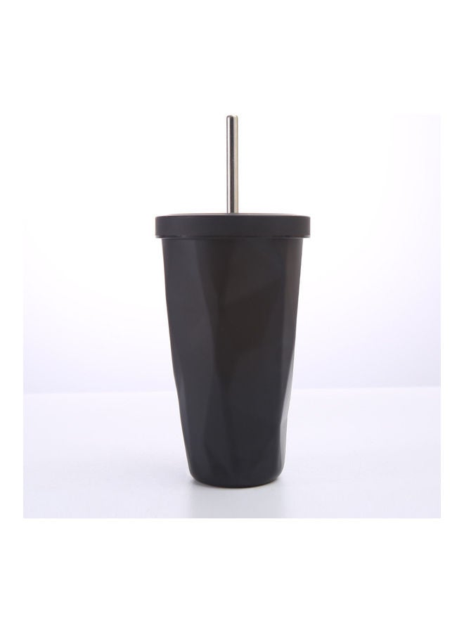 Stainless Steel Insulated Coffee Tumbler Cup with Lid and Straw Black