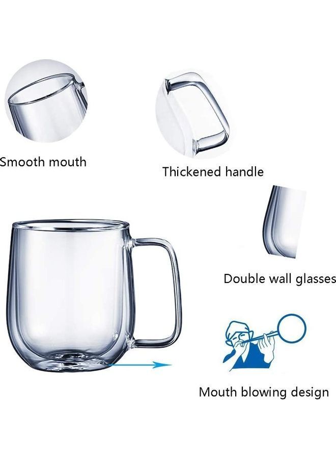 2-Piece Double Wall Thermo Glass Cup Set Clear