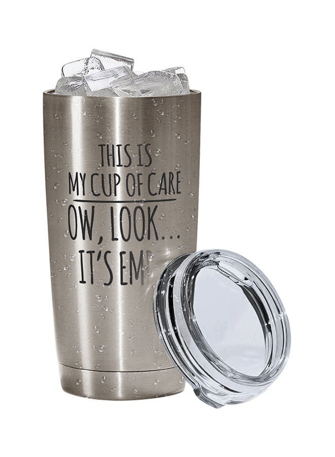 Stainless Steel This Is My Cup Of Care Look Its Empty Funny Sarcastic Witty Quote Tumbler Silver 15centimeter