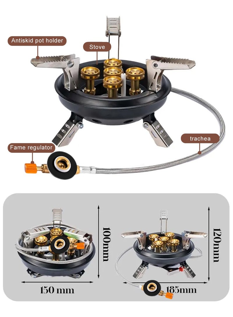 BRS-201A Portable Camping Gas Stove 16000W High Pressured Propane Butane Gas Burner Outdoor Emergency Stove with Piezo Ignition (Black)