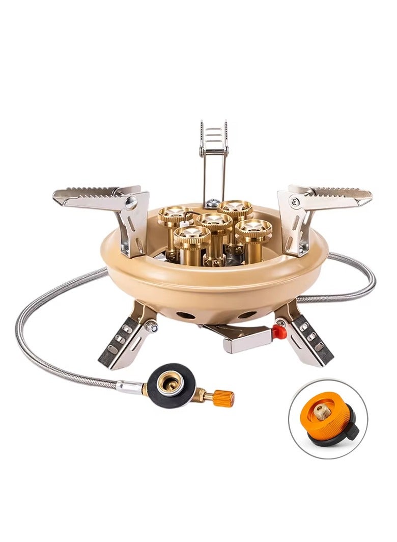 BRS-201A Portable Camping Gas Stove 16000W High Pressured Propane Butane Gas Burner Outdoor Emergency Stove with Piezo Ignition (Beige)