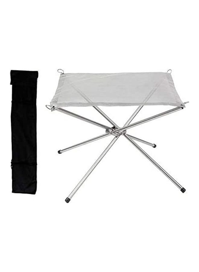 Folding Stainless Steel Outdoor Wood Burning Barbecue Grill Camp Firepit with Bag One Size