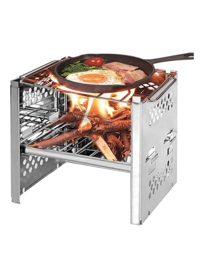 Portable Folding Stainless Steel Outdoor Wood Burning Camp Stove one size