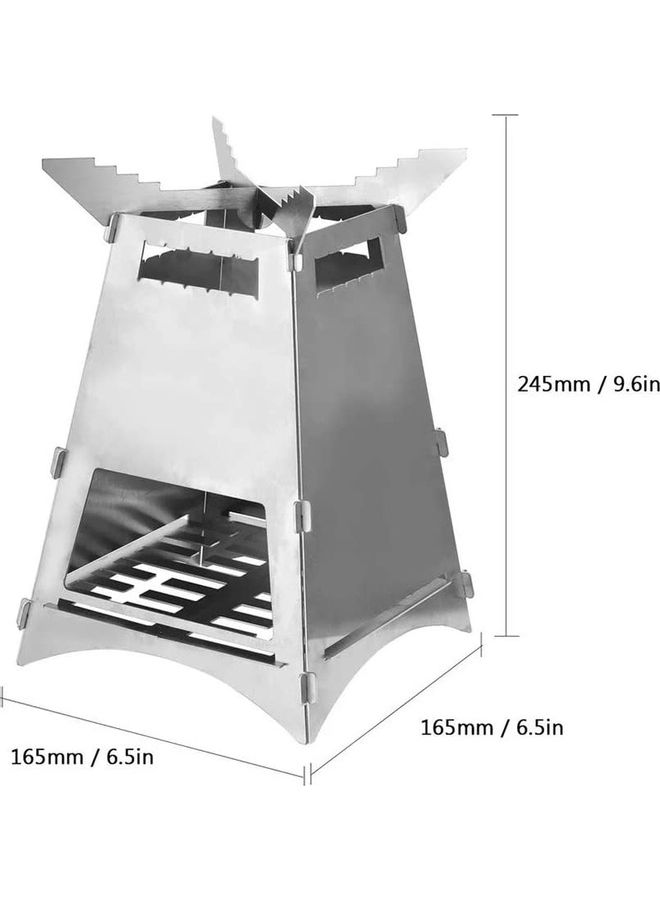 Portable Outdoor Camping Wood Stove 9.6 x 6.5 6.5inch