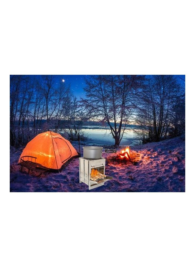 Portable Folding Stainless Steel Outdoor Wood Burning Camp Stove 27 x 20 20cm