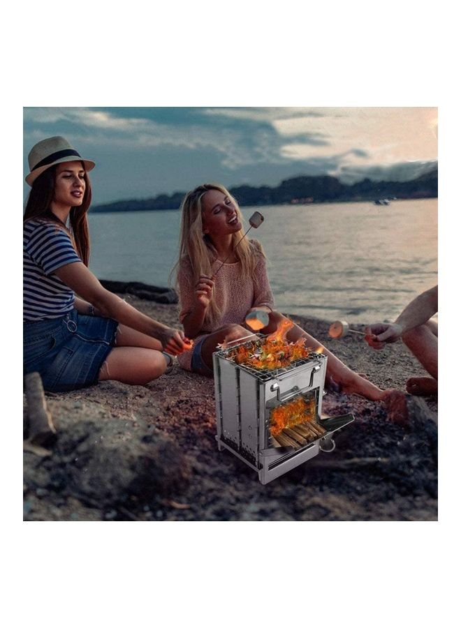 Portable Folding Stainless Steel Outdoor Wood Burning Camp Stove 27 x 20 20cm