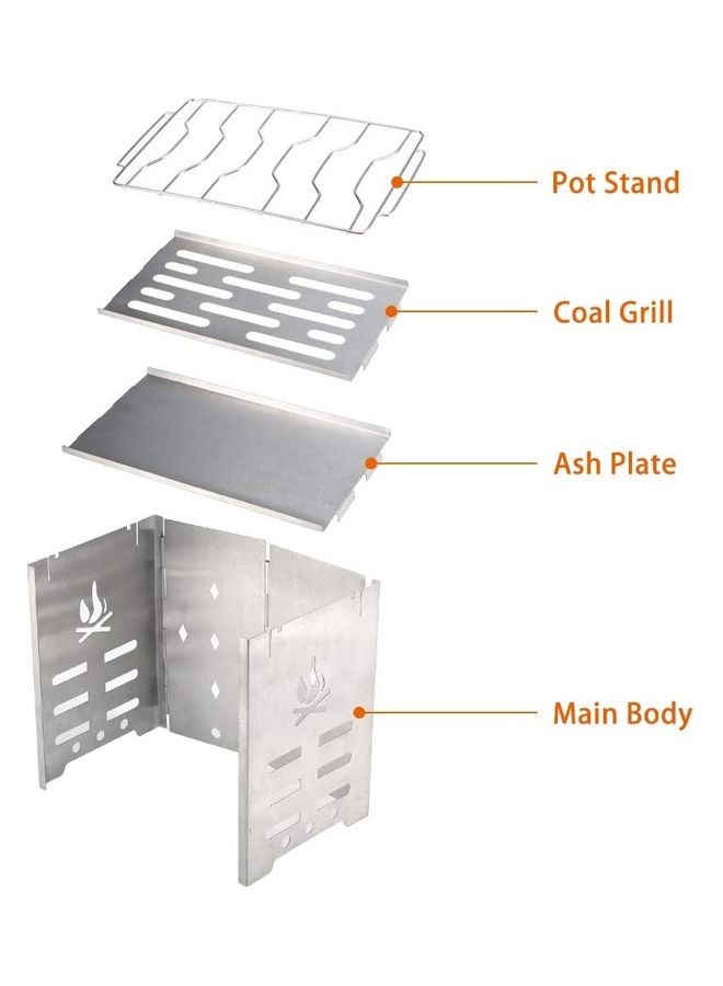 Portable Wood Burning Stove 18 x 12.7 21cm