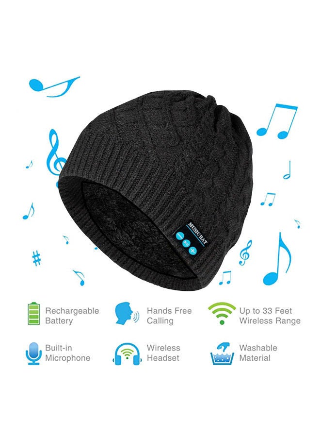 Bluetooth Knitted Hat With Mic One Size