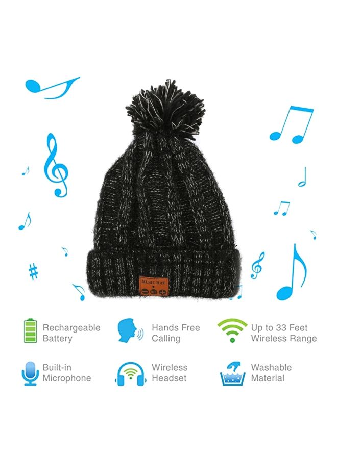 Bluetooth Knitted Hat With Mic One Size