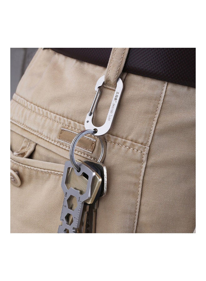 Carabiner Keychain Stainless Steel Pocket Tool For Backpacking Camping Hiking Fishing SK010Z 13.20*6.50*8.00cm