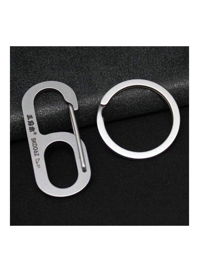 Carabiner Keychain Stainless Steel Pocket Tool For Backpacking Camping Hiking Fishing SK006Z 13.20*6.50*8.00cm