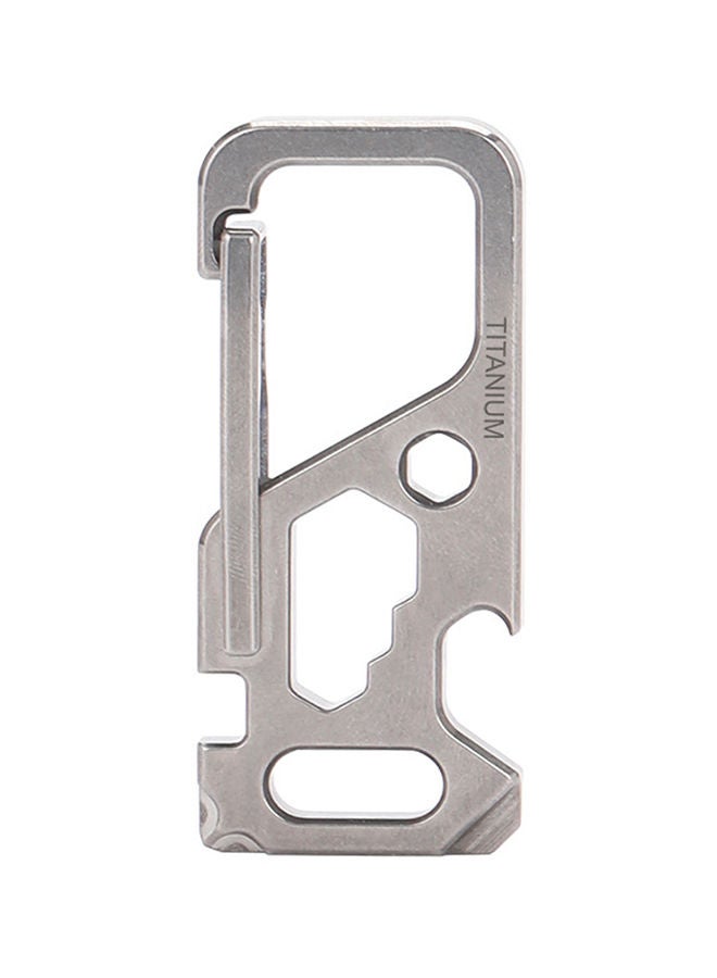 Outdoor Multi-Tool Titanium Clip Key Chain Holder 12x0.7x8cm