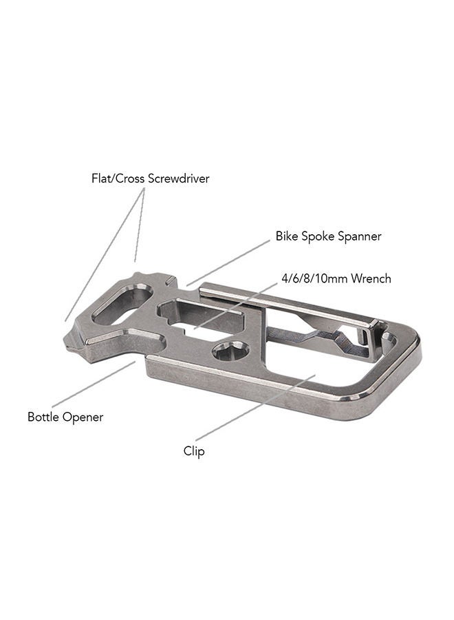 Outdoor Multi-Tool Titanium Clip Key Chain Holder 12x0.7x8cm